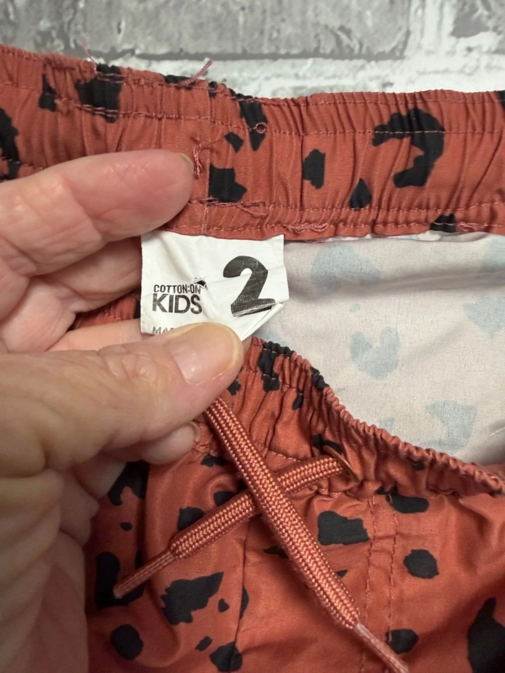 Boy's‎ Cotton On Rust Red Leopard Print Swim Shorts